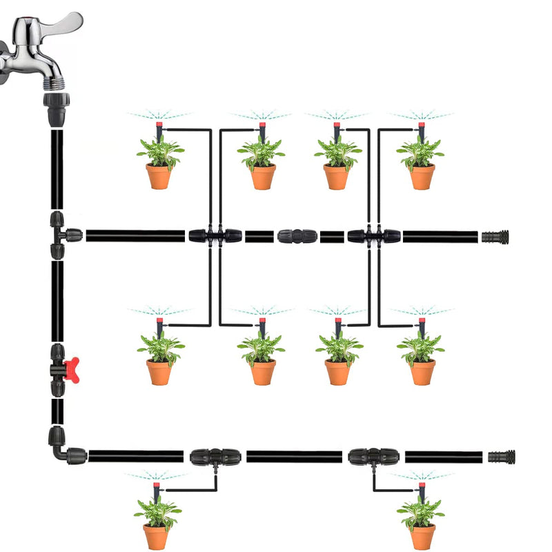 Drip Irrigation Parts for 1/2" Tubing: Drip Hose Connectors for Garden Irrigation System - Splitters for Irrigation Fitting Barbed Tee (10pcs) 1/2" TEE
