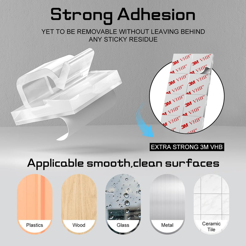 100PCS Cable Clips, Adhesive Wire Clips Strong Cord Clips Wire Holders, Cable Management Clips for Desk, Wall, Car, TV, Ethernet Cable (Clear, Small) Clear