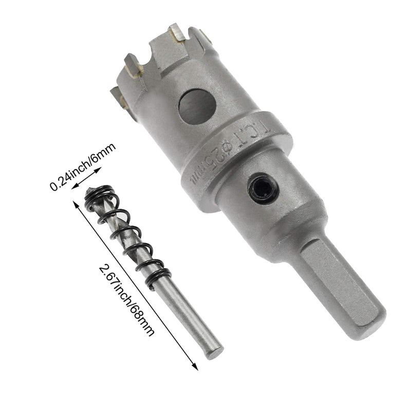 Hordion 1inch/25mm Carbide Hole Saw Cutter Drill Bit Tooth Tipped TCT Hole Cutter for Stainless Steel Sheet Metal Sheet Plastic FRP Board