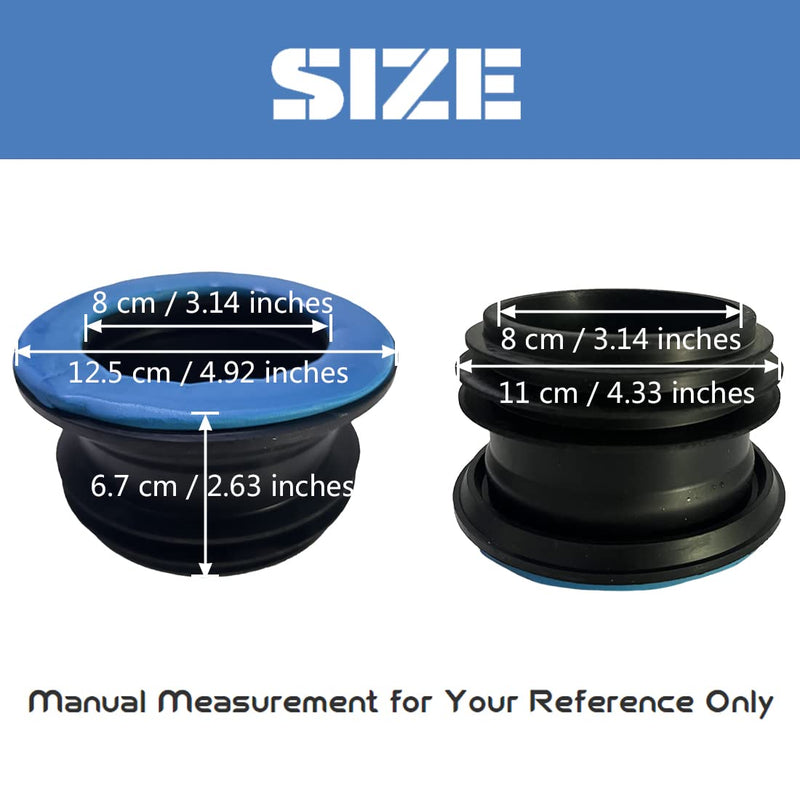 Black Better Than Wax Toilet Seal Ring Thicken Wax-Free Toilet Bowl Gasket Flange Rubber Rings for Isolating Odor Leak Proof