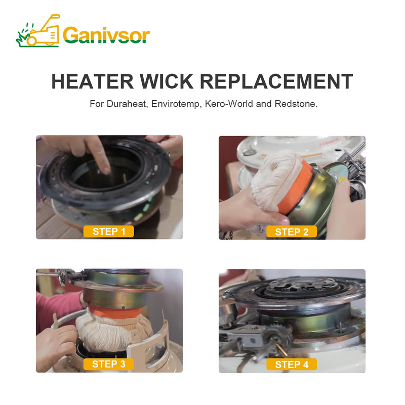 Ganivsor 32225 Wick for Kero World KW-24C DuraHeat DH-2300 Dyna-GLO CV-2300&RMC-95C Envirotemp CV-2300 Keroheat CV-2300, Heater Replacement Wicks, White