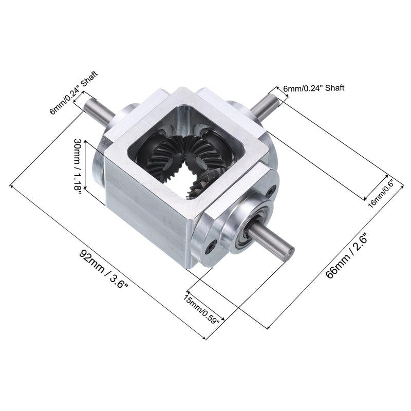 uxcell Gear Box 90 Degree Right Angle Bevel Gearbox 1:1 Reversing Double Output Shaft 1 Module 20 Teeth Bevel Gear Aluminum Frame Simple Mechanical DIY Module with 6mm Shaft - NewNest Australia