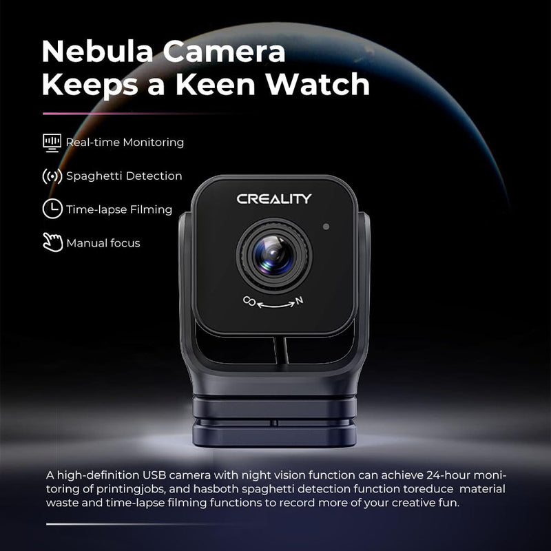 SainSmart Creality Nebula Camera for Ender-3 V3 KE/Ender 3 V3/Ender 3 V3 Plus/CR-10 SE/Halot-Mage Series/Creality Sonic Pad/Nebula Pad, Real-time Monitoring, Time-Lapse Filming, Spaghetti Detection