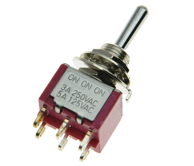 SALECOM 3X DPDT 6 Pin 3 Position ON/ON/ON Guitar Mini Toggle Switch Car/Boat Switches 3pcs ON ON ON