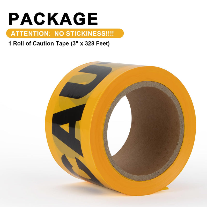 Yellow Caution Tape Roll, CARGEN Crime Scene Barricade Safety Warning Tapes for Bloody, Spy, Caution Birthday, Crime Scene Props or Yellow Funny Halloween Party Decor Decorations, 3 Inch x 328 Feet 328FT