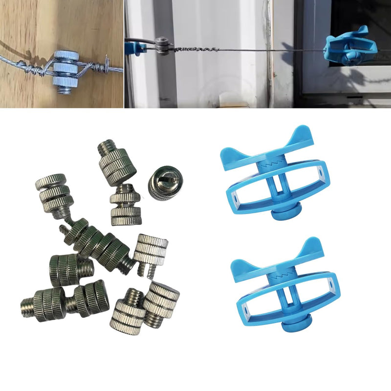Split Bolt Joint Clamp Wire Connectors with Tightener in line Tensioner for Electric Fence, 14 Pieces