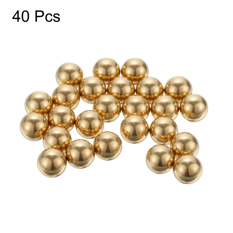 uxcell 40pcs Precision Solid Brass Bearing Balls 1/2" Industrial Brass Ball Spheres for Machinery, Automotive, and DIY 1/2 inch 40