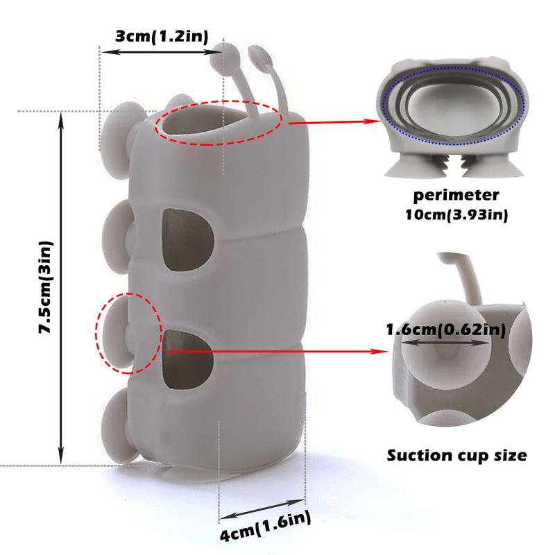 Inchant 4 Pieces Silicone Shower Head Holder Universal Relocatable Shower Head Suction Cup Holder Silicone Non Drilling Movable Fixed Seat Shower Bracket