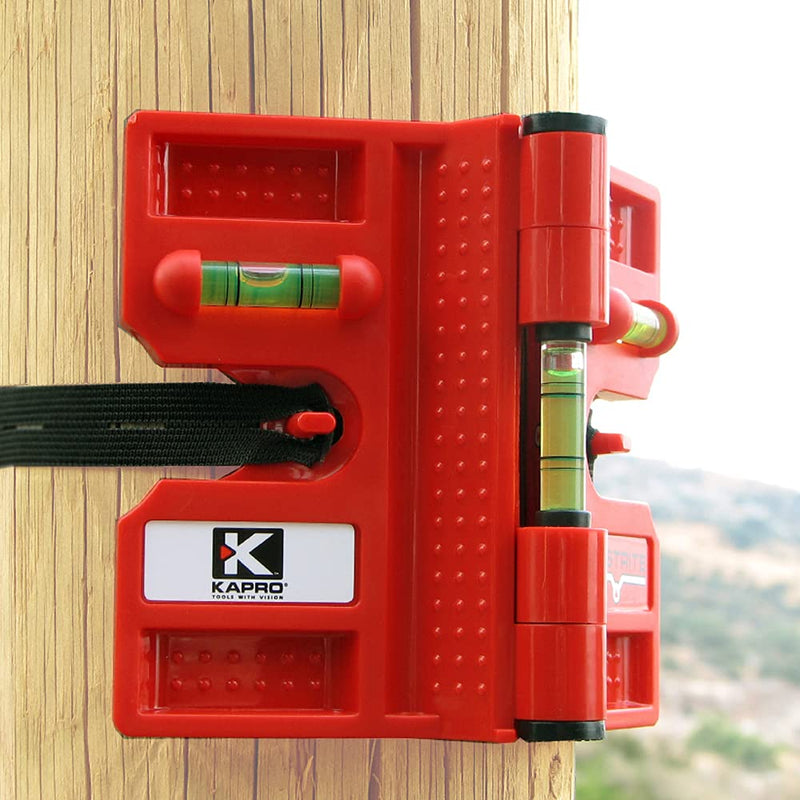 Kapro - 340 Postrite Post Level - Adjustable Folding Post Level - For Use on Posts and Pipes - Includes Strap and 3 Vials - Magnetic Postrite - Magnetic