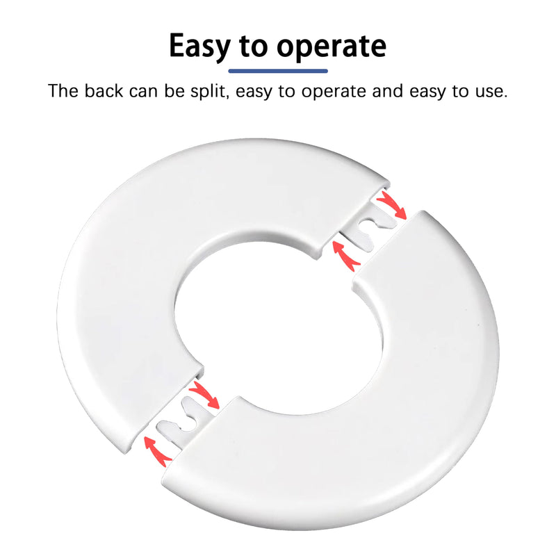 Wall Split Flange 1 Pc, ABS Self-Adhesive tape Round Escutcheon Plate Cover, Design for 2.52"/64mm Diameter Pipe, Water Pipe Decoration Escutcheon Plate, Wall Hole Decoration Cover, White 2.52 inch (64 mm)