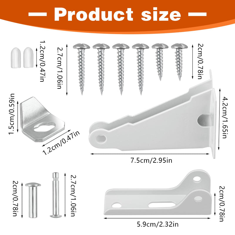 Screen Door Closer Kit, Storm Door Closer Bracket Replacement Parts Compatible with Wright Products Andersen/Emco/Larson/40201/Pella, Screen Door Mounting Brackets, Pins and Mounting Screws (White)