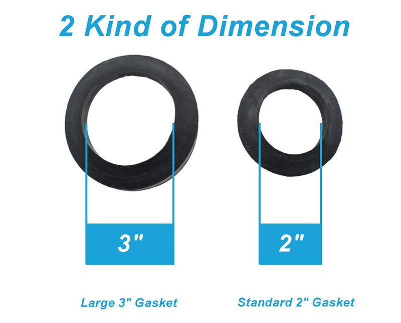 Universal Toilet Tank to Bowl Repair Kit Including 2 Sponge Gaskets and 3 Set Brass Hardware Kits Fits 2 Inches 3 Inches Flush Valve Opening