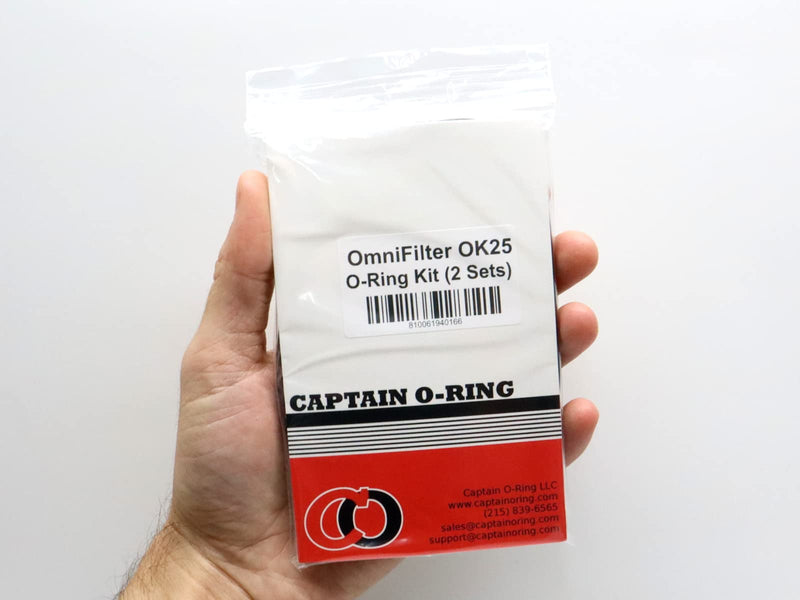 Captain O-Ring - Replacement OK25 O-Rings Compatible with OmniFilter OB1, WH5, U25 Water Filter Housings (2 Sets, 8 O-Rings)
