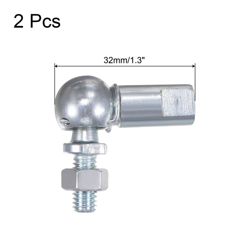 uxcell 2pcs CS10 M6 Angle Ball Joint, M6x1.0 Right Hand Thread, A3-Steel Self-lubricating Ball Socket End Fitting 5