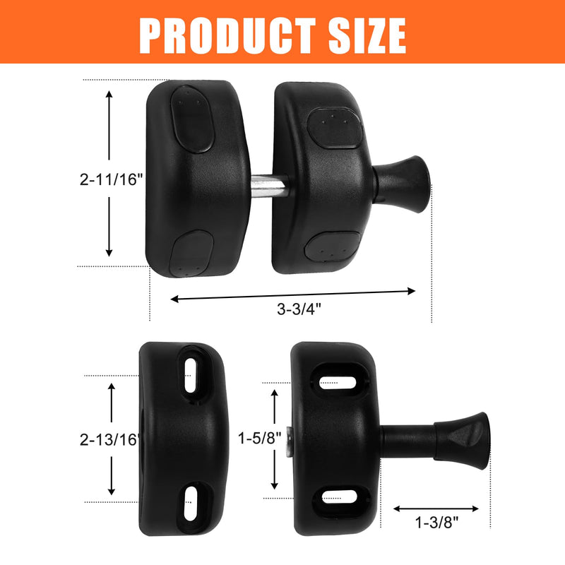 Magnetic Gate Latches Side Pull, Black Magnetic Gate Latch for Home, Yard & Garden Fences No-key