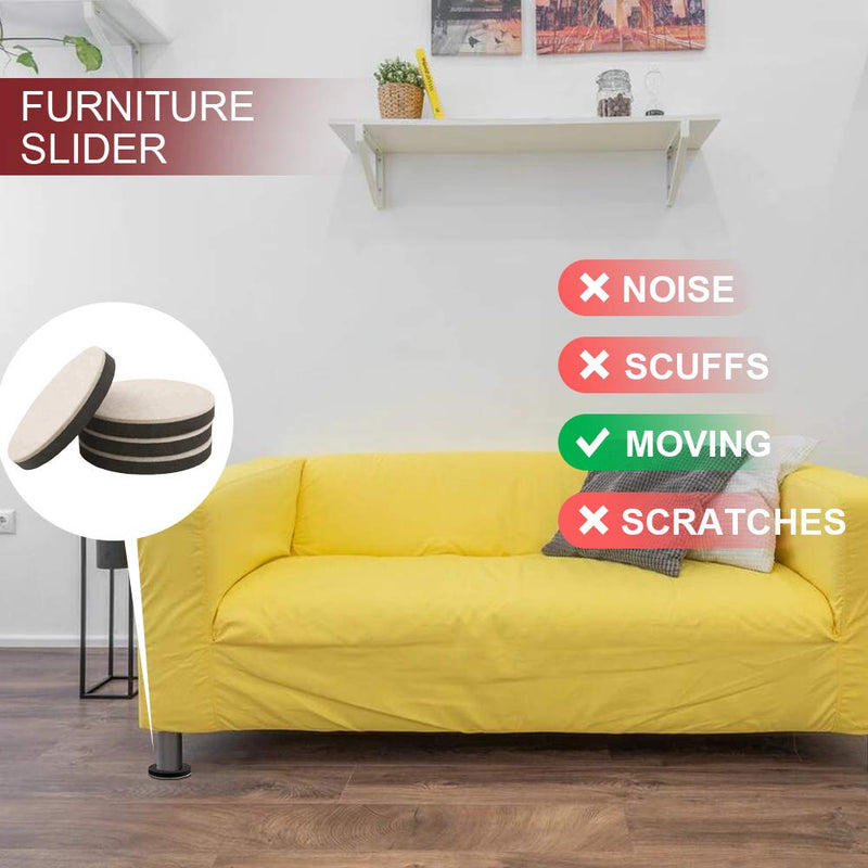 Yelanon Felt Furniture Sliders, 20pcs-3 1/2” Furniture Sliders for Carpet, Furniture Pads Hardwoods Floors, Heavy Furniture Movers Sliders, Reusable Moving Pads, Floor Protectors for Carpet 20pcs 3.5"