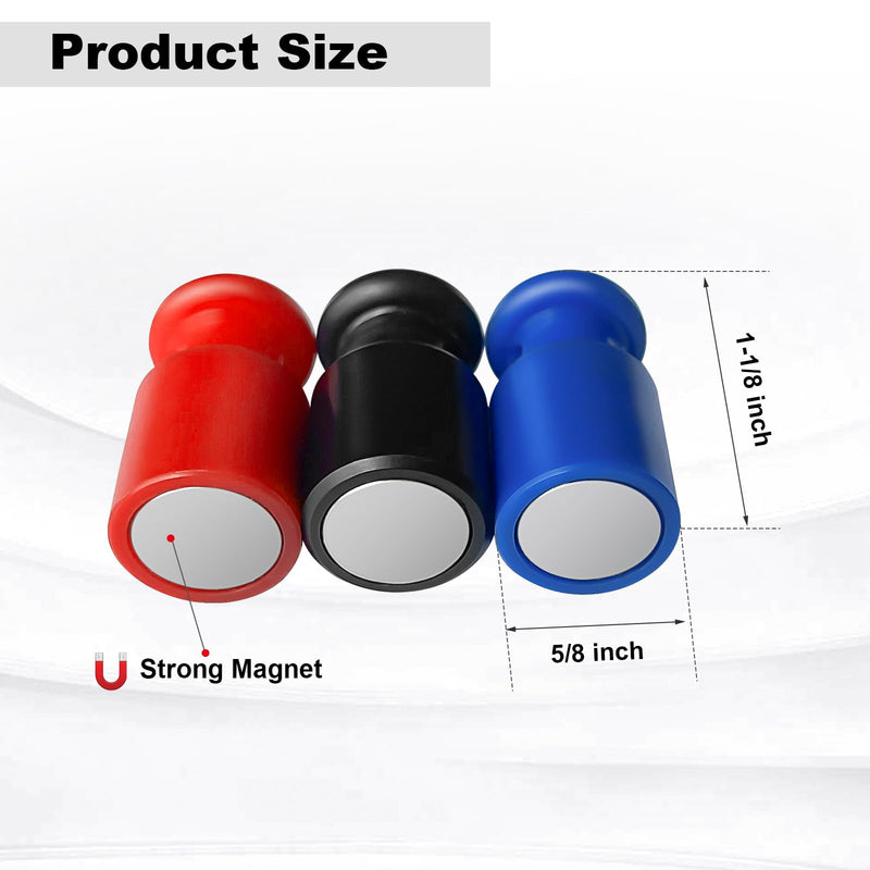 Magnetic Stud Finder, No Batteries Required, Detects Metal Through 3/4" Drywall (Set of 3 Red/Black/Blue)