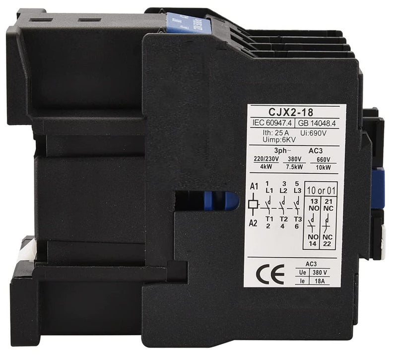 XMHF AC Contactor CJX2-2510 110V 40A 50/60Hz Coil 3P 3 Phase Rail Motor Controler Rail Mount Contactor