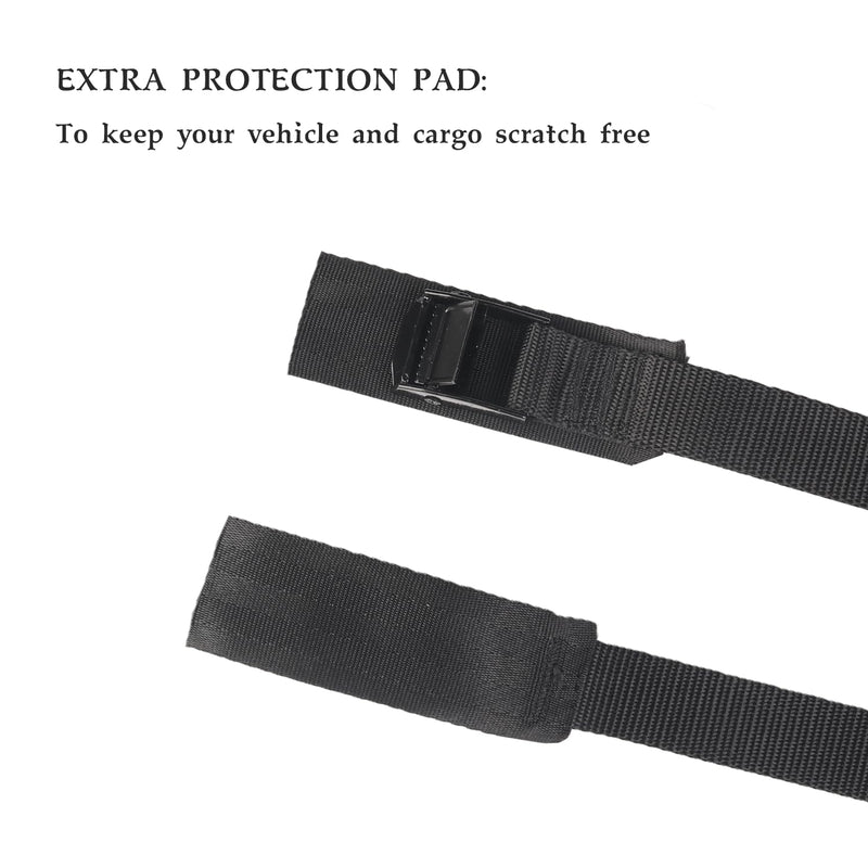 MAGARROW Lashing Straps with Cam Buckle Black (All Black (4-Pack), 10 Feet) ALL Black (4-Pack)