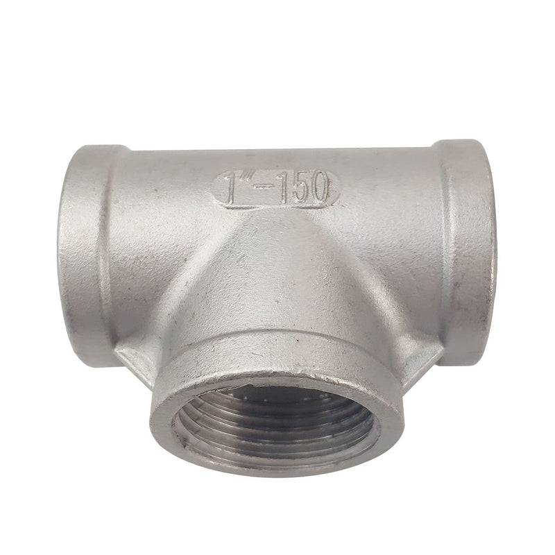 1" Stainless Steel Tee Female NPT Threaded T Shaped 3 Way Cast Pipe Fitting SS304 1 Inch