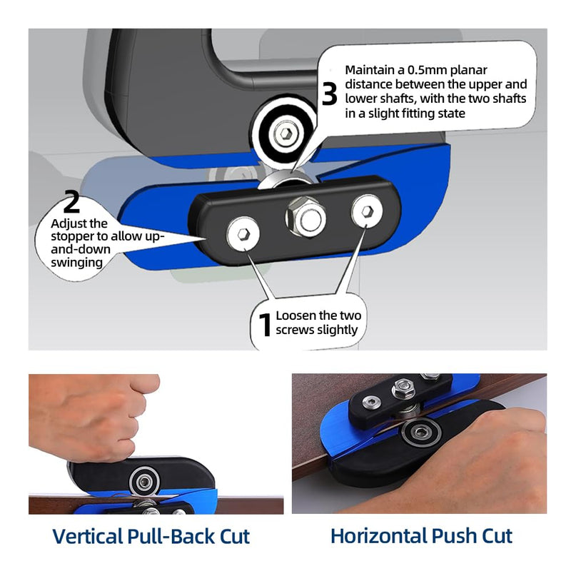 Edge Banding Trimmer - Dual-Eccentric Bearing System for Precise Trimming, Cuts PVC, Melamine, Laminates, Box, ACP, VinyI Panels, Free 5 Woodworking Saw Blades