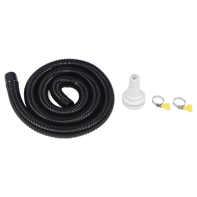 Bilge Pump Installation Kit Black 11/8in Leak Proof Easy Installation Bilge Pump Hose, ABS and Rubber Material, 2m Flexible Corrugated Hose for Bilge Pumps with 11/8 Inch