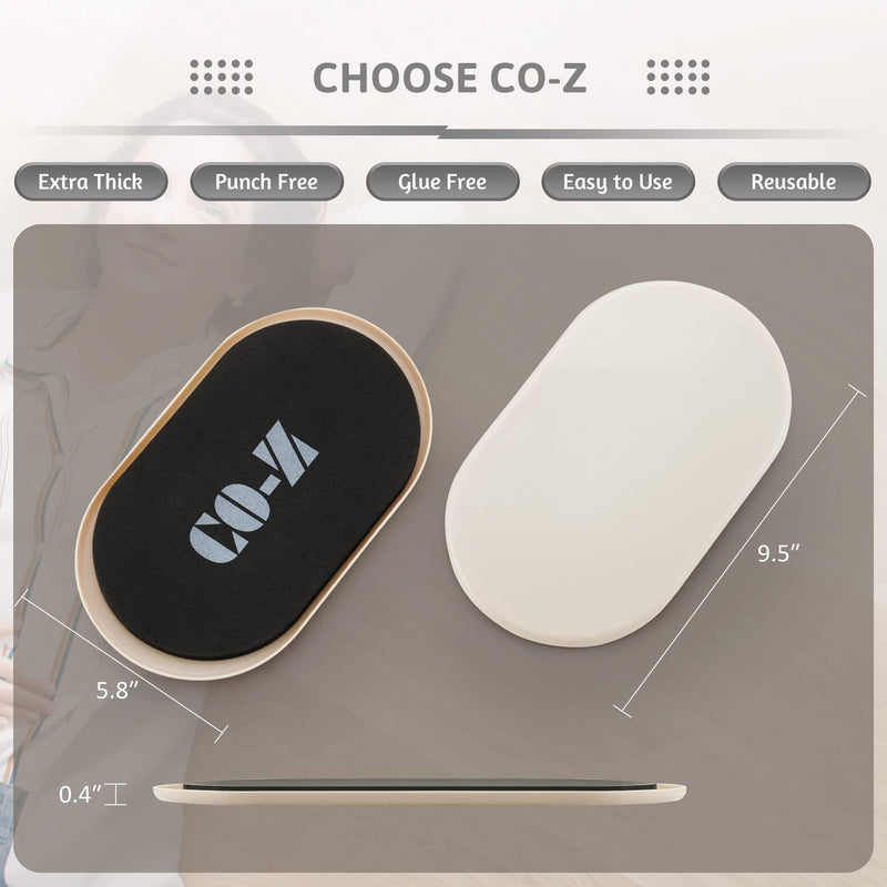 CO-Z Large Furniture Sliders - 4 Pack, 6" x 9 1/2" Oval Reusable Furniture Sliders for Carpet, Heavy-Duty Furniture Gliders Movers for Hardwood Floors, Plastic Moving Pads for Heavy Furniture 9 1/2" Oval-4 Pack