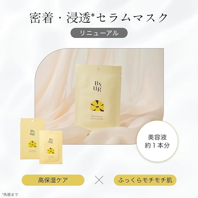 ByUR Baiyou Face Pack Sheet Mask, Aqua Serum Mask, 4 Masks, Moisturizing, Pore Care (Plump Honey V1) - NewNest Australia