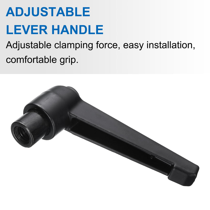 uxcell 4pcs Clamping Lever Adjustable Handle Set Metric M8 x 32mm Male & M8 Female Thread Level Handles Hand Stud Knobs Quick Release Black for Lathe Machinery