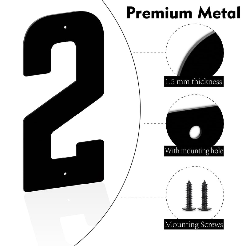 8 Inch Metal Letters, Modern House Address Numbers, Metal Door Numbers, Large Black House Address Letters and Numbers for Home Office Street Apartment Outside (A) Black-A