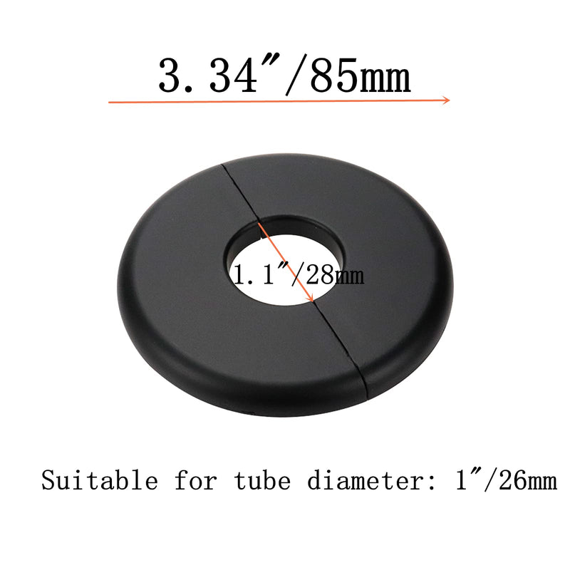 2 Pcs Wall Split Flange, ABS Round Self-Adhesive Escutcheon Plate Buckles Design for 1"/26mm Diameter Pipe 2 Round 1"/26mm