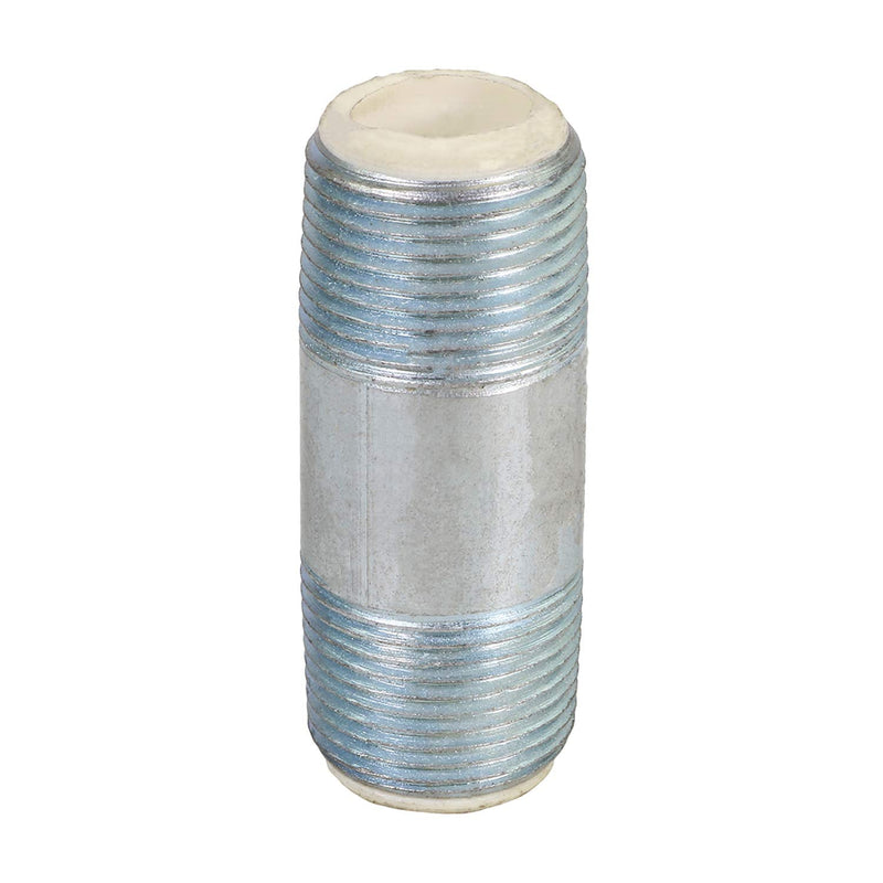Midline Valve EOUU4060 Dielectric Nipple Pipe Fitting with PEX Lining; 4'' MIP Connections; 6'' Long; Galvanized Steel; Reduces Electrolysis