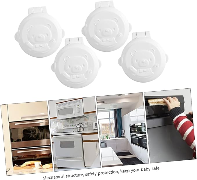 STOBOK 4pcs Security Lock Protective Cover for Baby Button Protective Cover Oven Child Safety Lock Baby Proof Stove Knob Cover Gas Press Device Safety Mama - NewNest Australia