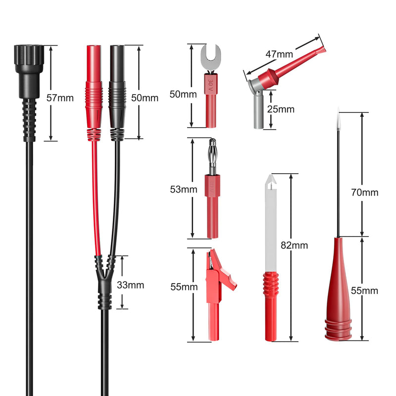 Goupchn BNC Test Leads Kit Oscilloscope Test Wires Set Safety BNC to BNC, BNC to Safety Banana Plugs with Alligator Clips, Wire Piercing Probes, Test Hook Clips