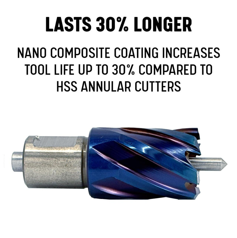 Drill America 5/8" X 1" NACO Blue (Nano-Composite) Coated Annular Cutter, ANC Series 5/8" 1" Depth of Cut