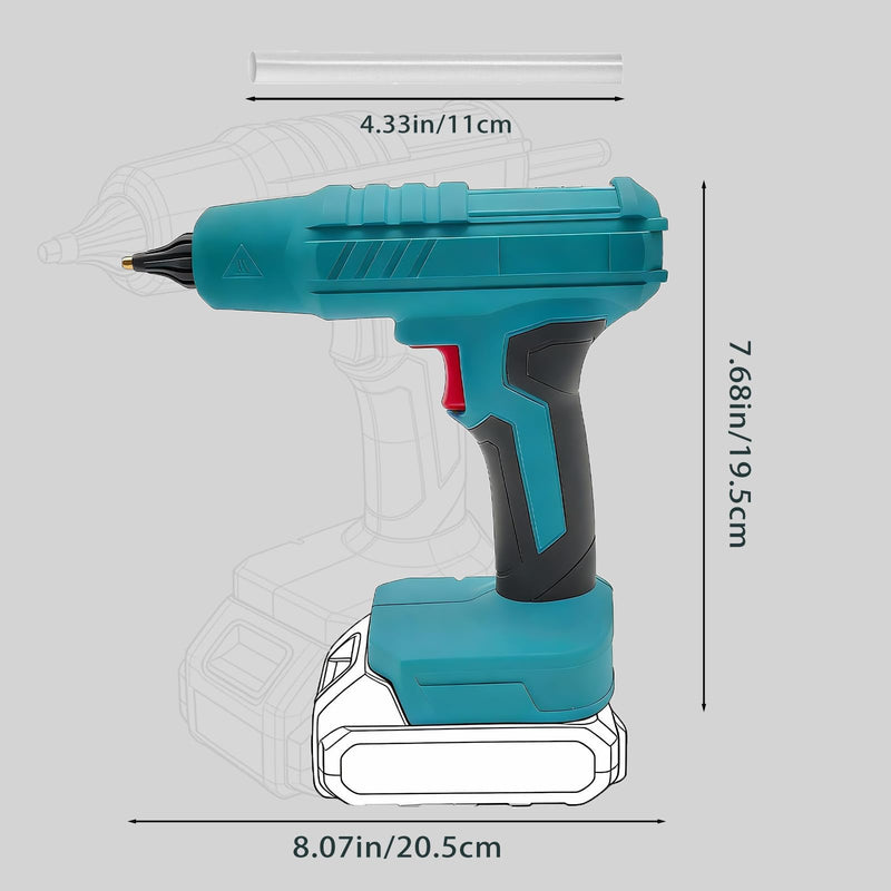 Cordless Hot Glue Gun for Makita 18V Battery, Auto Dispensing, 90s Fast Preheating, Anti-Scald Design, Includes 10 Glue Sticks, Ideal for DIY Crafts, Home Repairs & Art Projects (Battery Not Included) Blue