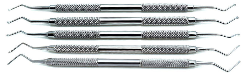 5 Pcs Superior Dental Excavator Spoons 1.2mm, 1.4mm, 1.8mm, 2mm, 2.5mm Instrument