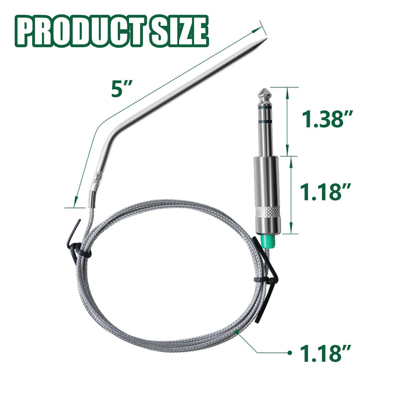 PT-100 Meat Temperature Probe Replacement Parts for Green Mountain Daniel Boone Choice, Jim Bowie Choice and Davy Crockett Wood Pellet Grill Smokes, Meat Probe Fits for GMG All Choice 110v Models