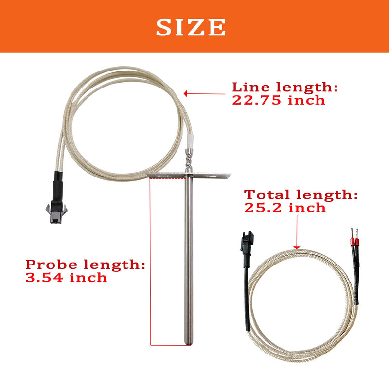 Replacement RTD Temperature Probe Sensor for Most Pit Boss 700& 820 Series Wood Pellet Smoker Grills, RTD High-Temperature Meat Barbecue Probe Sensor RTD Probe