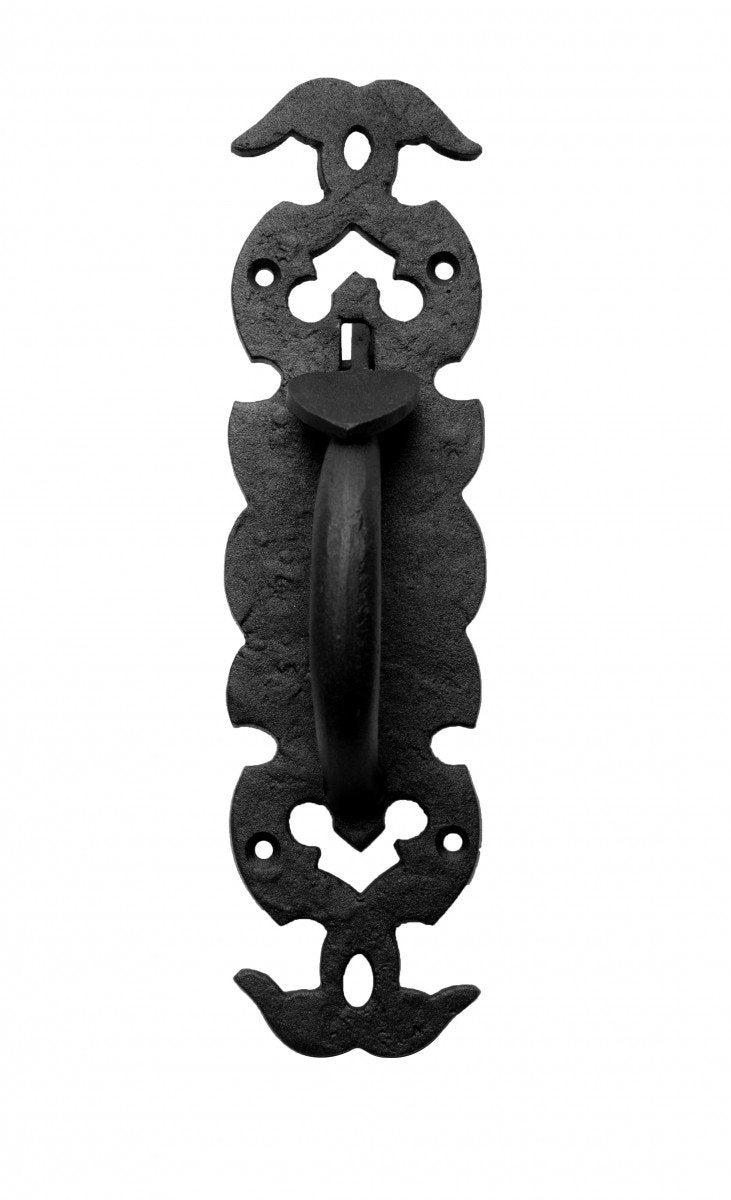 Renovators Supply Manufacturing Gate Latch Lock 6 in. Black Wrought Thumb Latch for Cabinet Doors and Gateswith Mounting Hardware