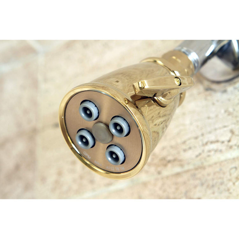 Kingston Brass K137A2 Designer Trimscape Showerscape Jet Spray Shower Head, Polished Brass