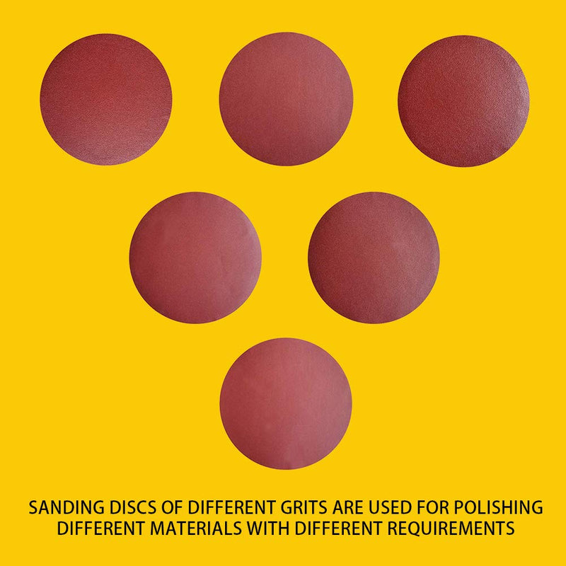 30 PCS 8 Inch NO-Hole PSA Aluminum Oxide Sanding Disc, Self Stick(5 Each of 60 100 150 180 240 400 Grit)