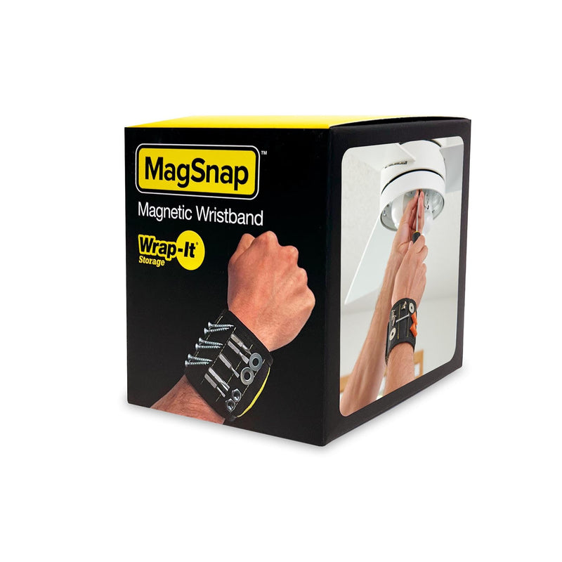 MagSnap Magnetic Wristband by Wrap-It Storage - Wrist Magnet Tool Belt and Screw Holder - Great Tool Gift for Dad