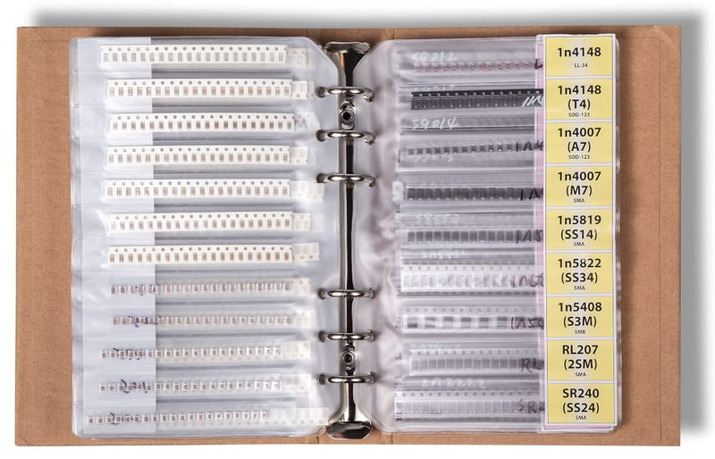 SMD 0805 Book, Resistors, Capacitors, Transistors, Diodes SMT Electronic Components Assortment - 5435 pcs 0805 SMD Book