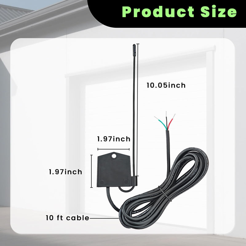 Narrow Band Receiver-Antenna Compatible with Mighty Mule GTO AQ201-NB/AQ202-NB Swing Gate Opener System Includes Antenna and 10 ft Cable for Remote Mounting Extension Kit