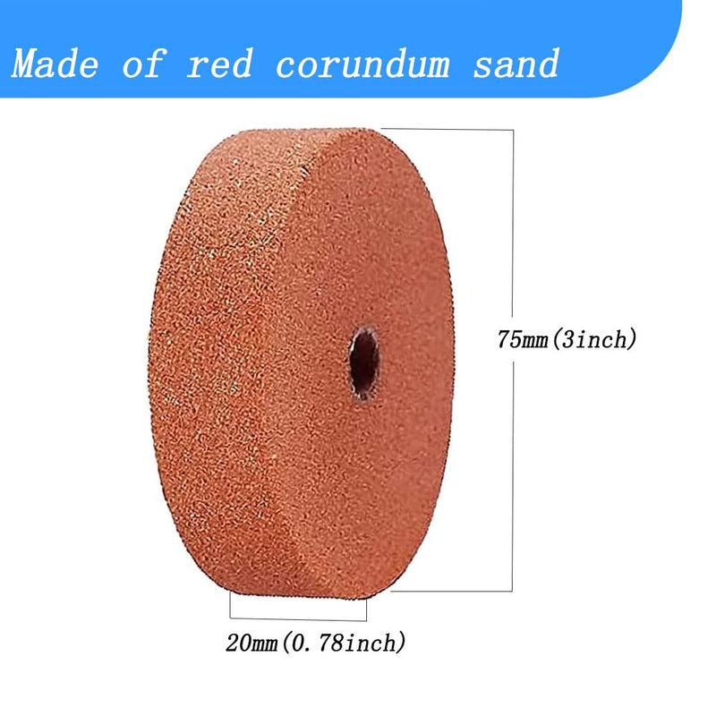 3'' Rotary Grinding Stone, 3/8'' Arbor Abarsive Stone Mounted Grinding Wheel with Connecting Rods for Bench Grinder, Table Grinder, Drill