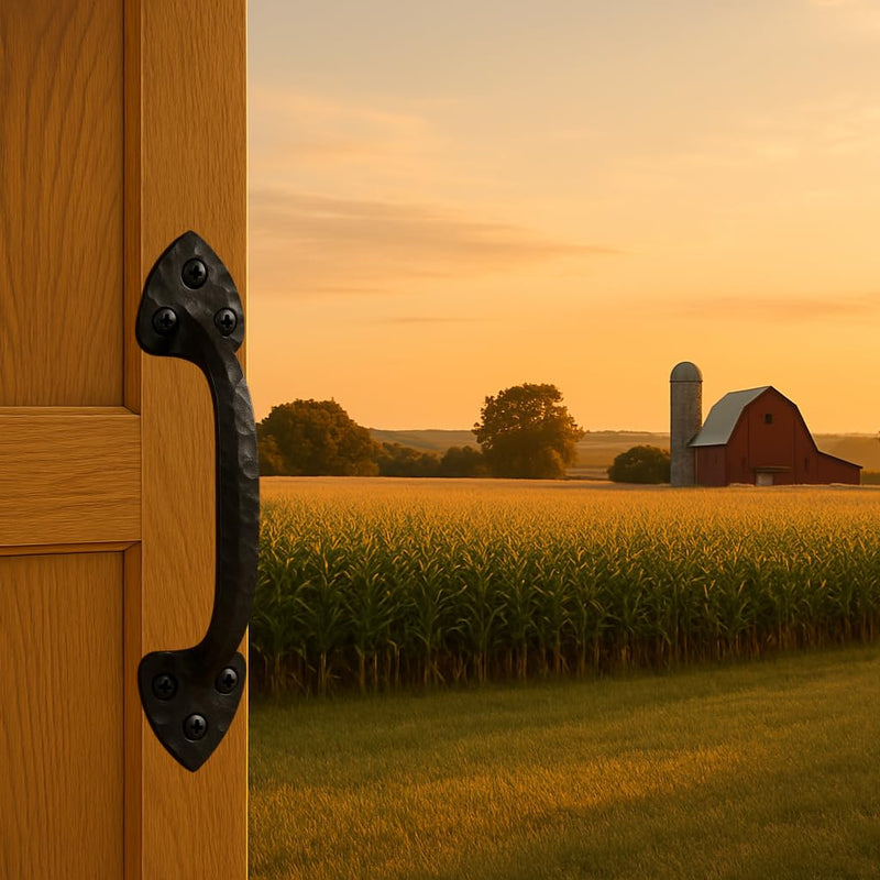 2-Pack 7 Inch Spear Barn Door Handle - Black Cast Iron Pull for Sliding Doors, Gates, Sheds, Fences, Closets - Indoor Outdoor Farmhouse Hardware 7" - 2 Pack