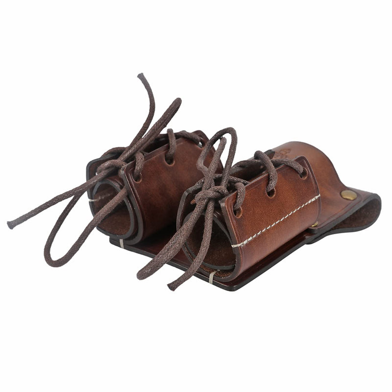 TOURBON Leather Tool Organizer Bull Pin Holster Wrench Hammer Holder Brown