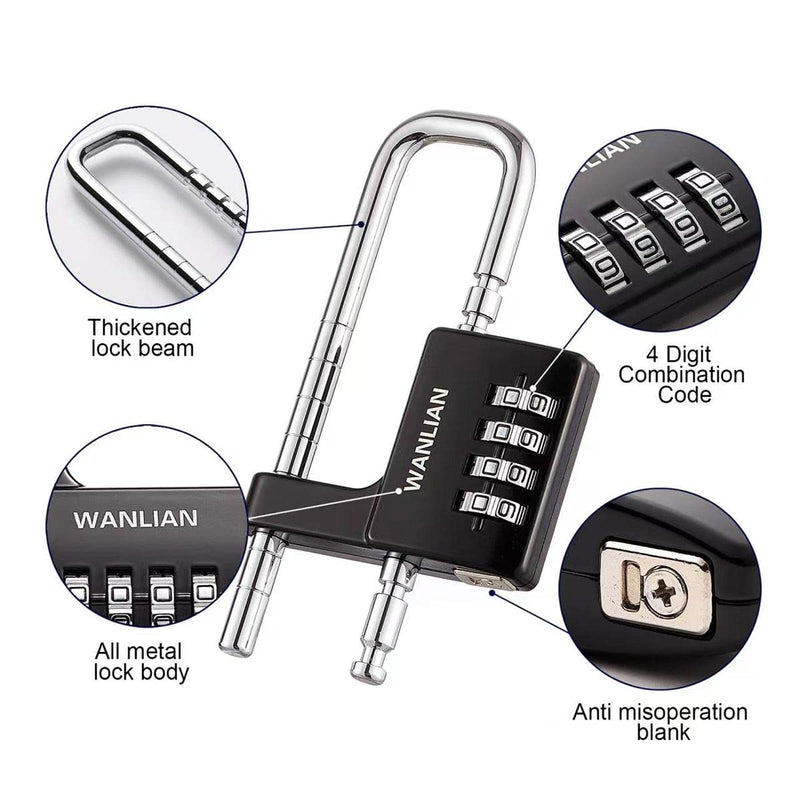 Combination Lock,4 Digit Combination Lock 3/8Inch Long Shackle Outdoor Waterproof Padlock for School Locker, Gym Locker, Hasp Storage, Fence, Gate, Cooler, Case (Black, 1 Pack) Black