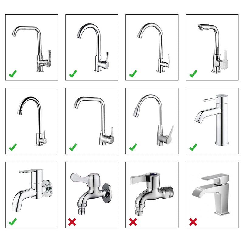 Kitchen Faucet Spray Head, Solid Brass and Stainless Steel, 360 Degree Rotatable Aerator – 3 Flow Mode Adjustable, High Pressure Booster, Anti-Splash, Water Saving Faucet Sink Short